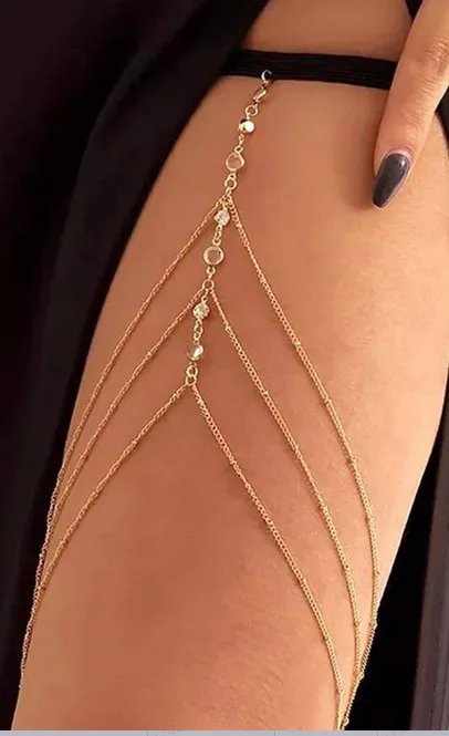 Sexy Multi-Layer Bead Leg Chain Body Chain